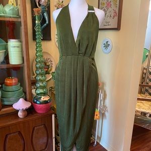 NWT BEBE XS Slinky Halter Dress